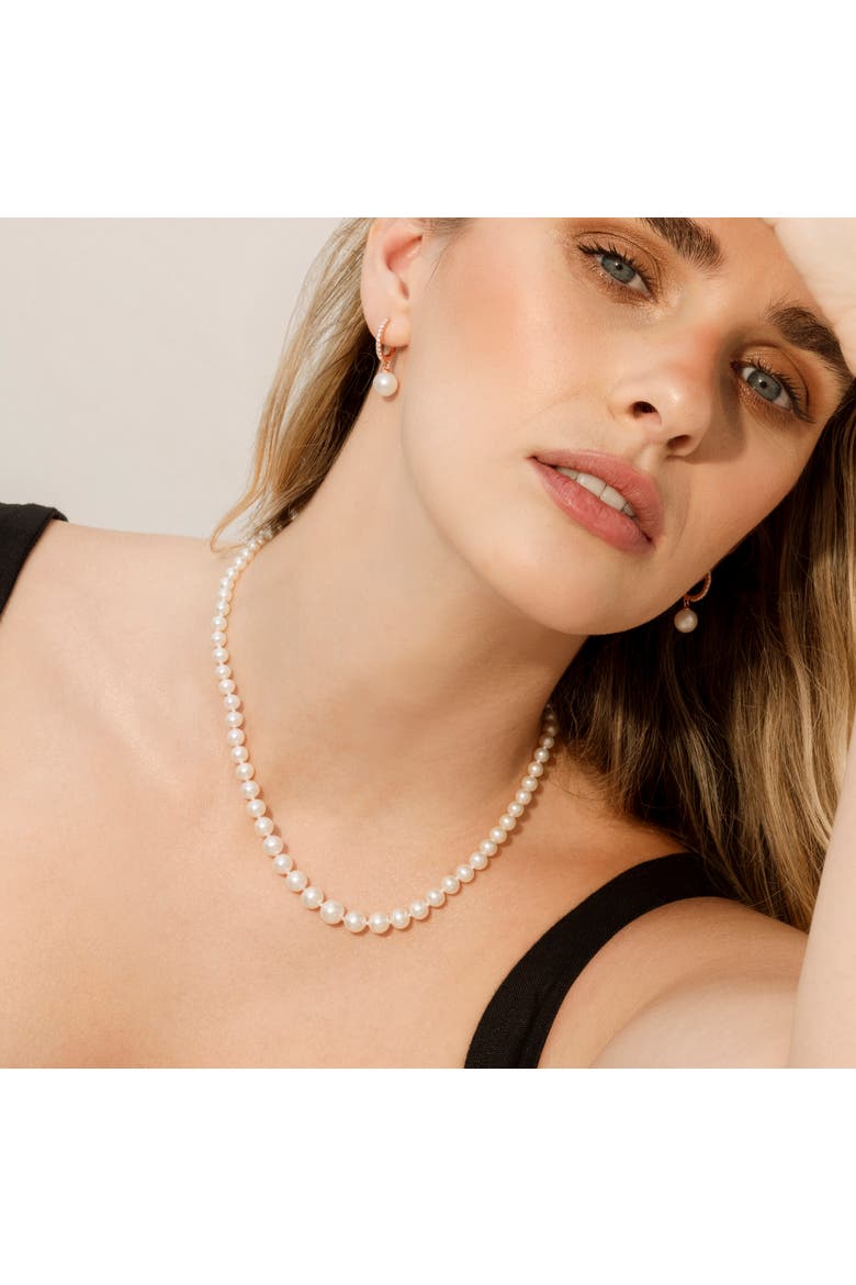 4.0-9.0mm White Freshwater Graduated Pearl Necklace, Alternate, color, Sterling Silver Clasp