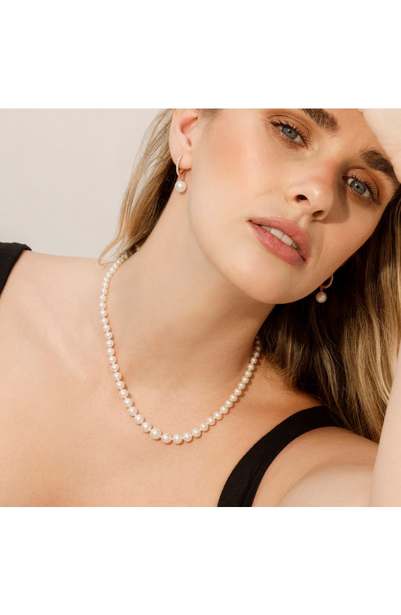 The Pearl Source 4.0-9.0mm White Freshwater Graduated Pearl Necklace, Alternate, color, Sterling Silver Clasp