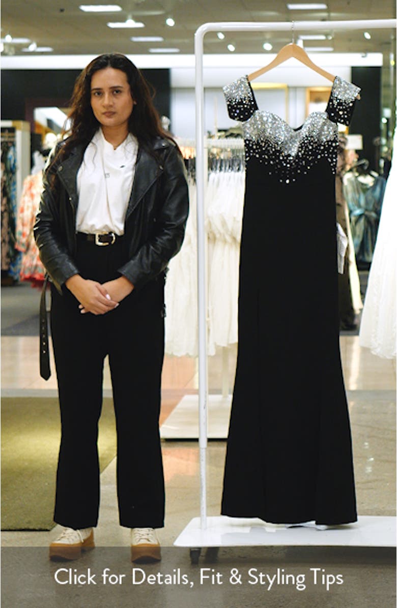 Logan Embellished Off the Shoulder Gown, sales video thumbnail