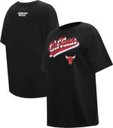 PRO STANDARD Women's Pro Standard Black Chicago Bulls Script Boyfriend T-Shirt