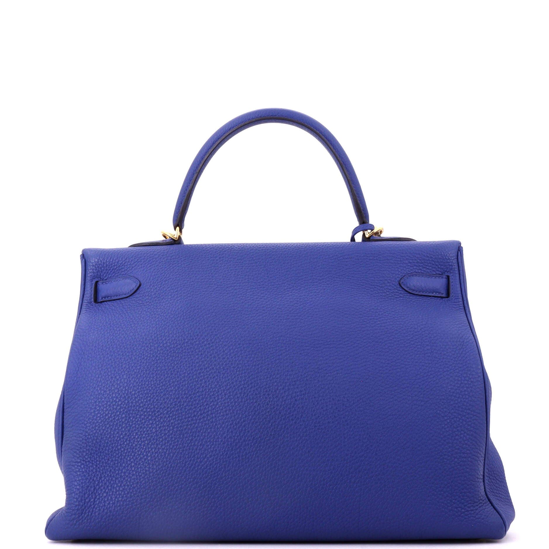 Pre-Owned Hermes Kelly Handbag Blue Togo with Gold Hardware 35, Alternate, color, Bleu Electrique