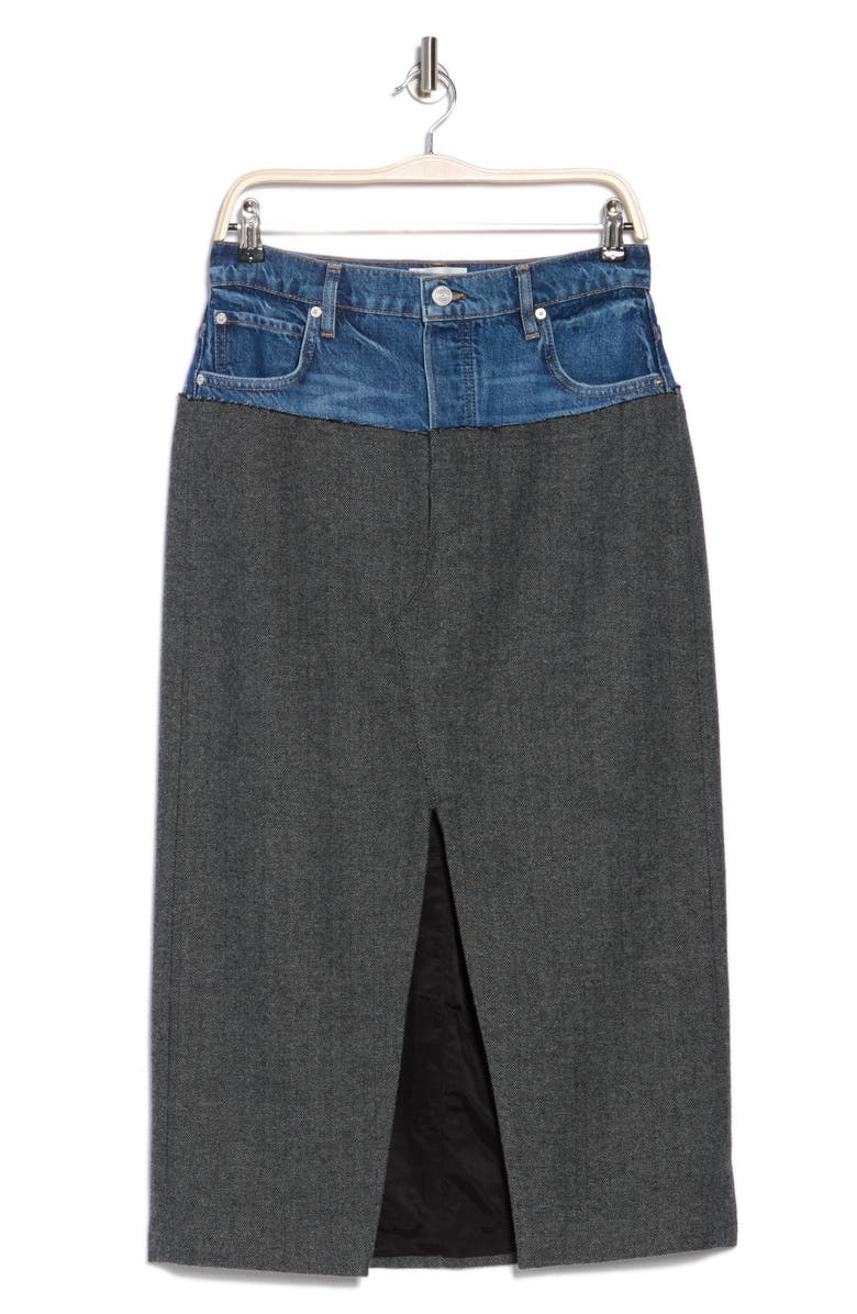 FRAME Le Mix Midi Skirt, Alternate, color, Malibu/Herringbone