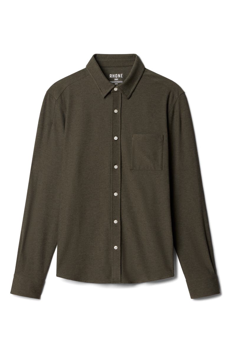 Rhone WFH Knit Button-Up Shirt, Alternate, color, Lichen Green Heather