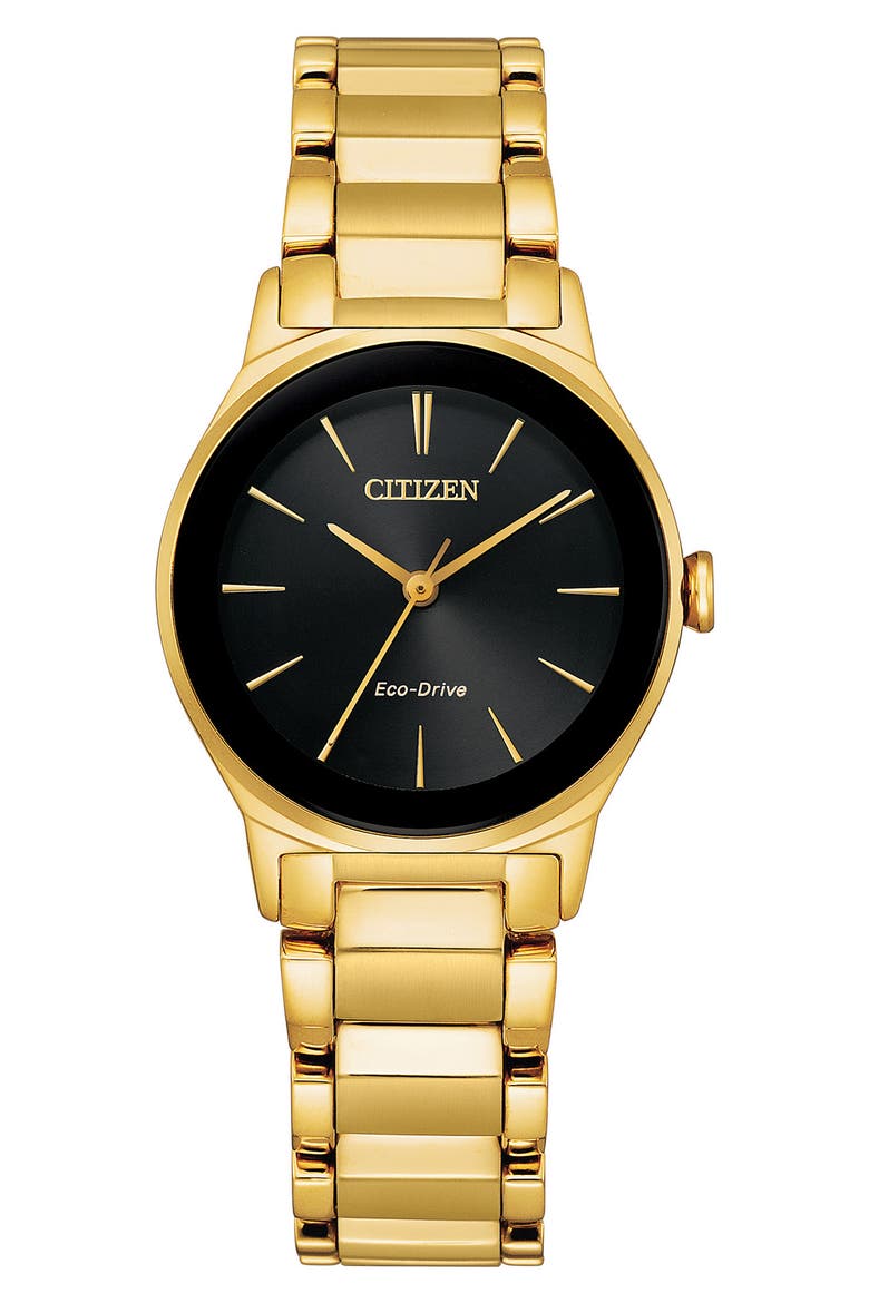 Three-Hand Quartz Bracelet Watch, 28mm, Main, color, GOLD