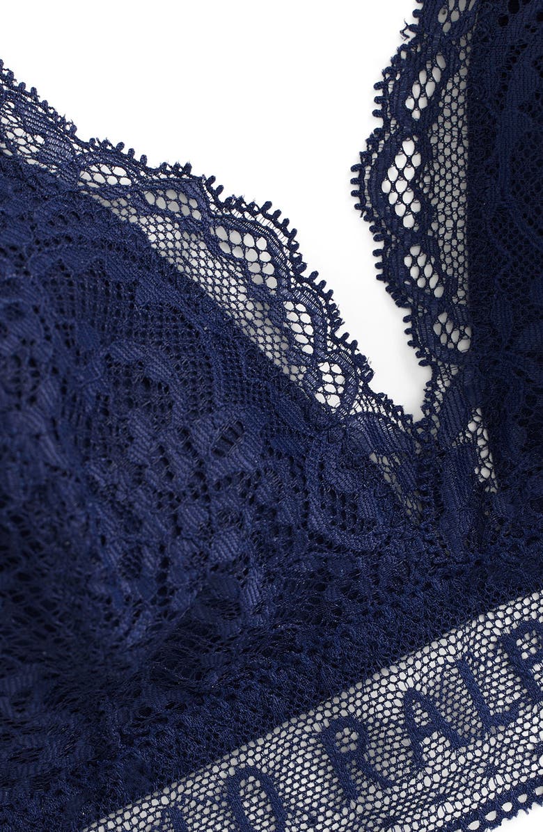 Polo Ralph Lauren Lace 
Stretch Cotton Rib Triangle Bralette, Alternate, color, Navy