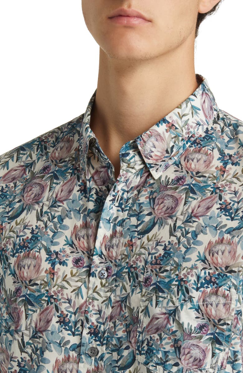 Rails Monaco Floral Short Sleeve Button-Up Shirt, Alternate, color, 