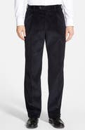 Berle Italian 8-Wale Luxury Corduroy Pleated Trousers