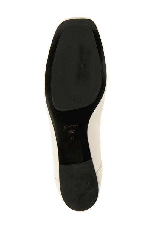 Ganni Lace-up Embellished Recycled Leather Ballet Flats In Neutral