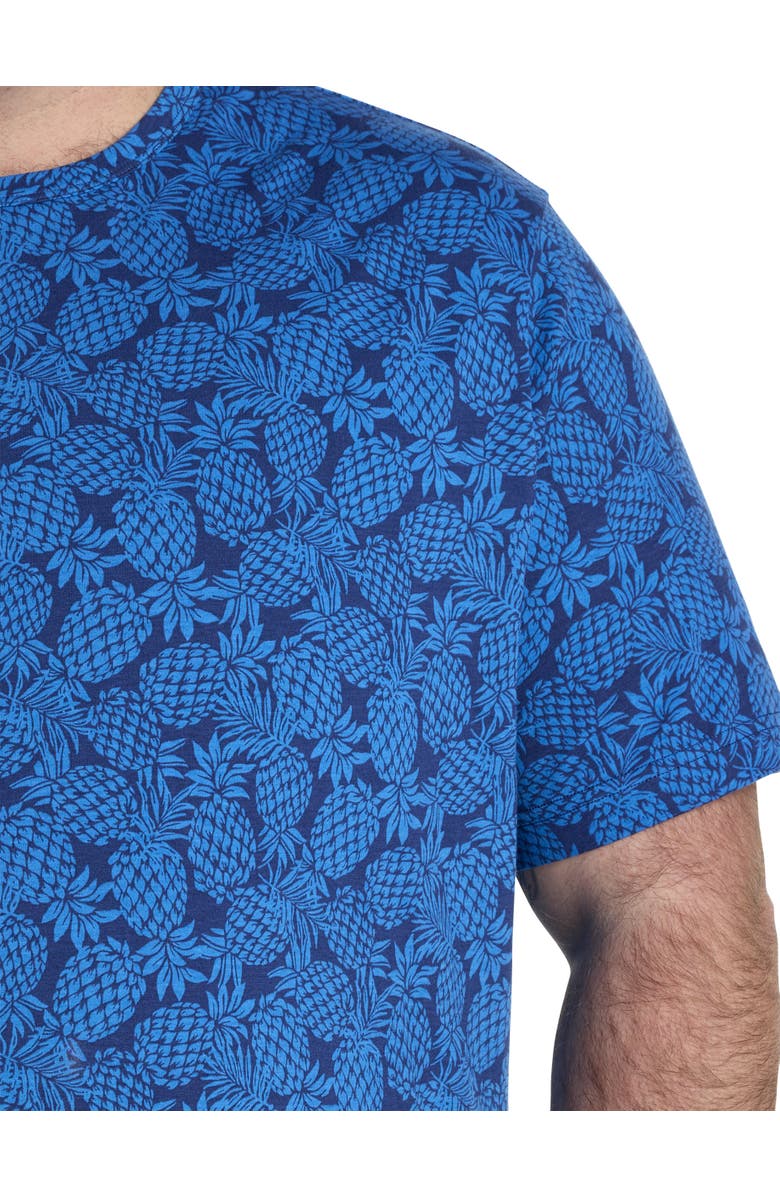 Harbor Bay by DXL Big & Tall Pineapple Print T-Shirt, Alternate, color,