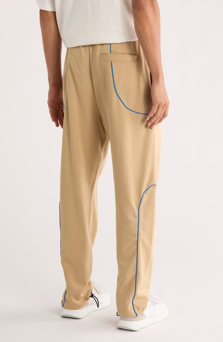 HUGO Nippie Piped Trim Cotton Pants, Alternate, color, Beige