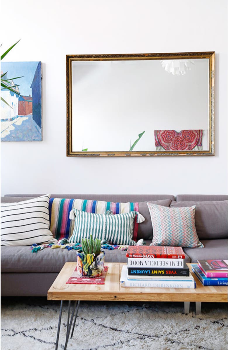 Archive New York Santiago Atitlan I Striped Handwoven Cotton Square Throw Pillow, Alternate, color, White