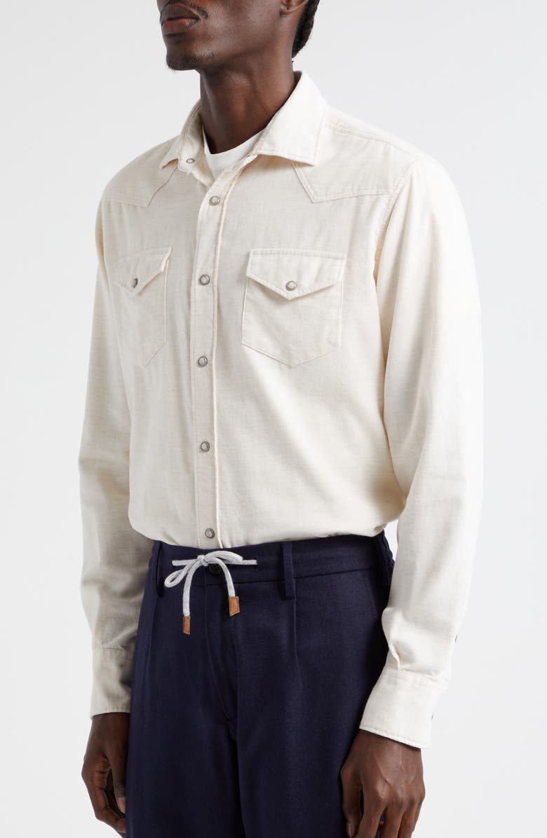 Eleventy Cotton Corduroy Western Shirt, Alternate, color, 