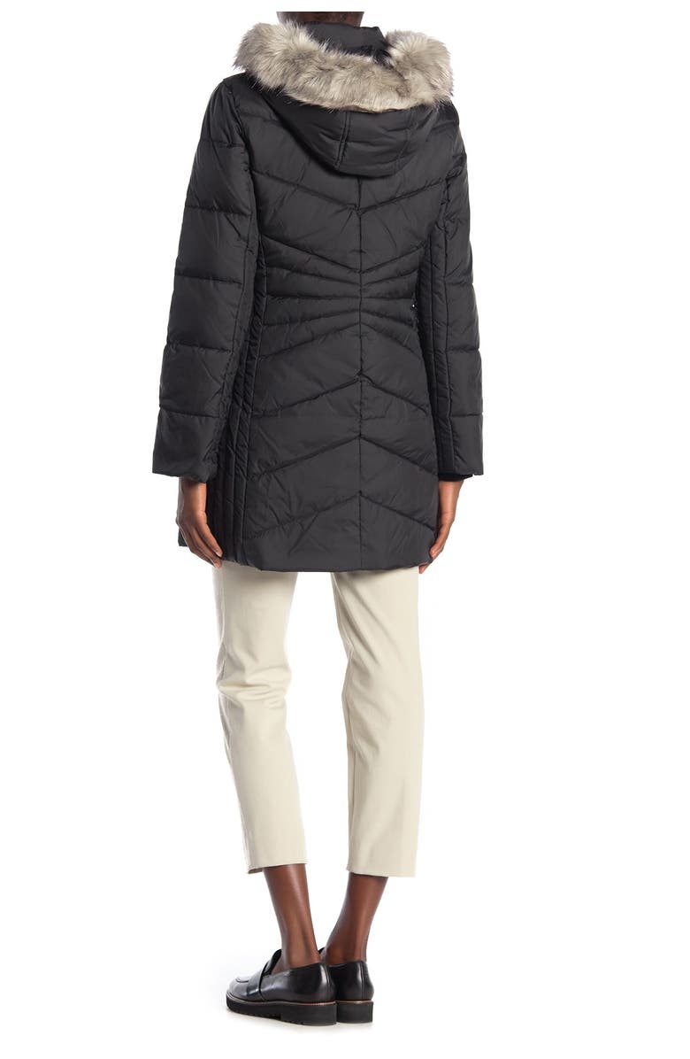 Anne Klein Faux Fur Hoodie Puffer Coat, Alternate, color, 