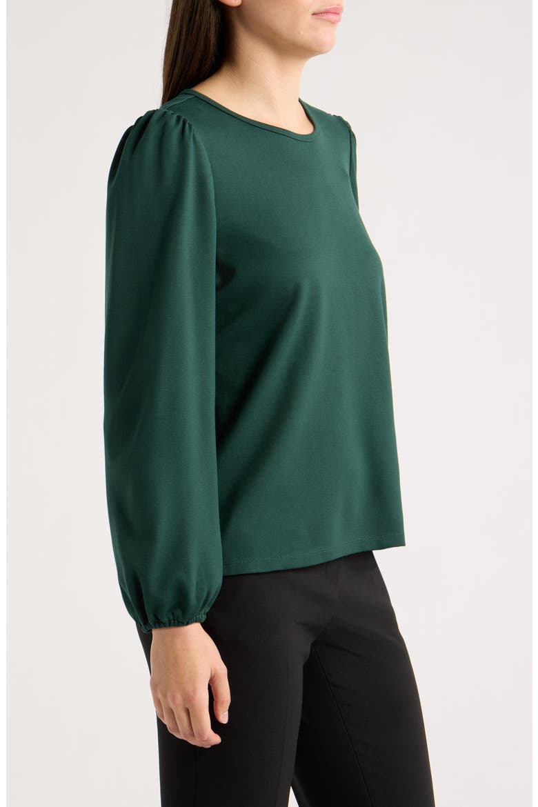 Long-Sleeve Puff Shoulder T-Shirt, Alternate, color, PINE FOREST