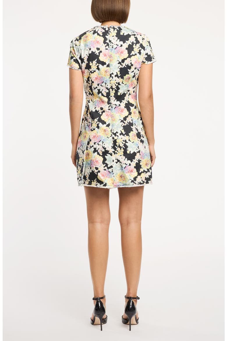 Nova Ikat Bouquet Sheath Minidress, Alternate, color, BLACK MULTI