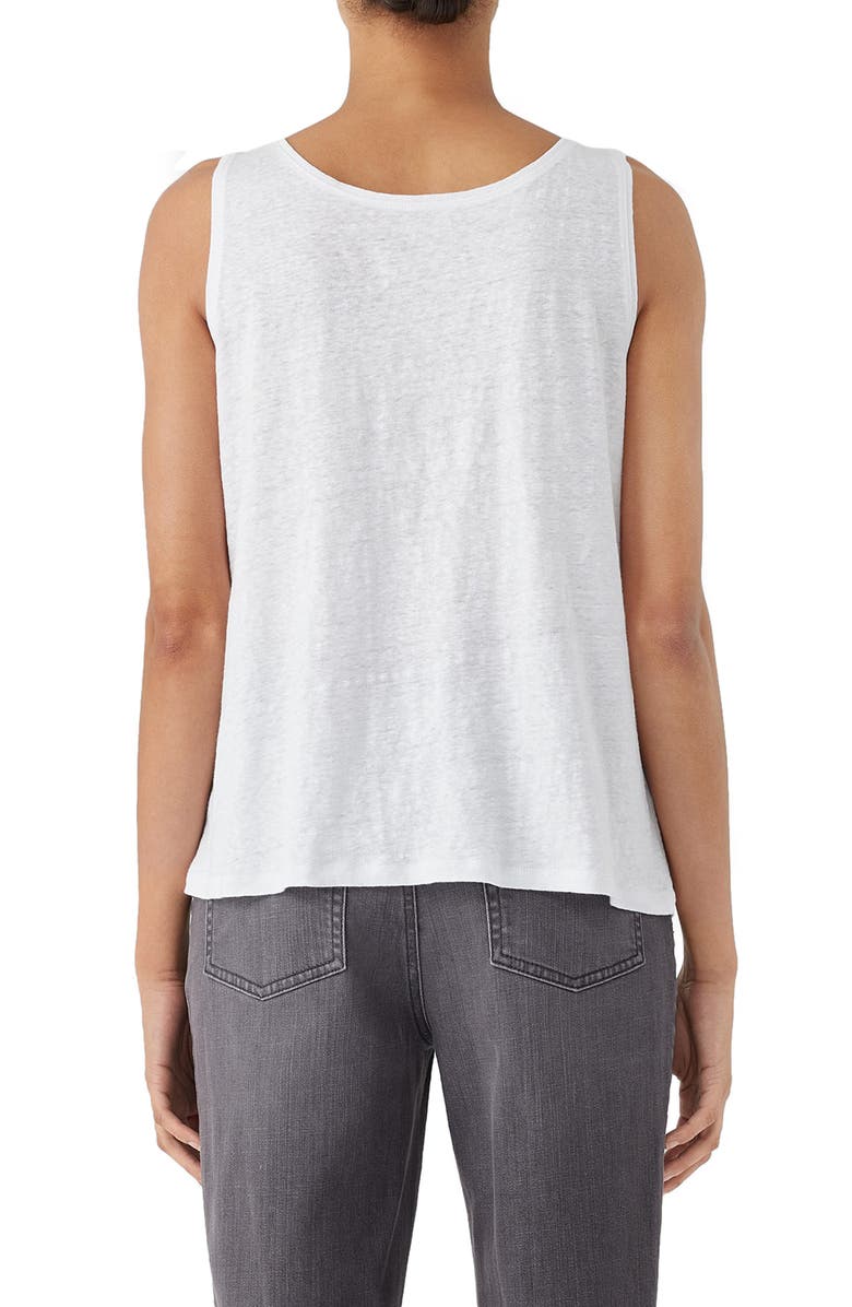 Eileen Fisher Organic Linen Tank, Alternate, color, White