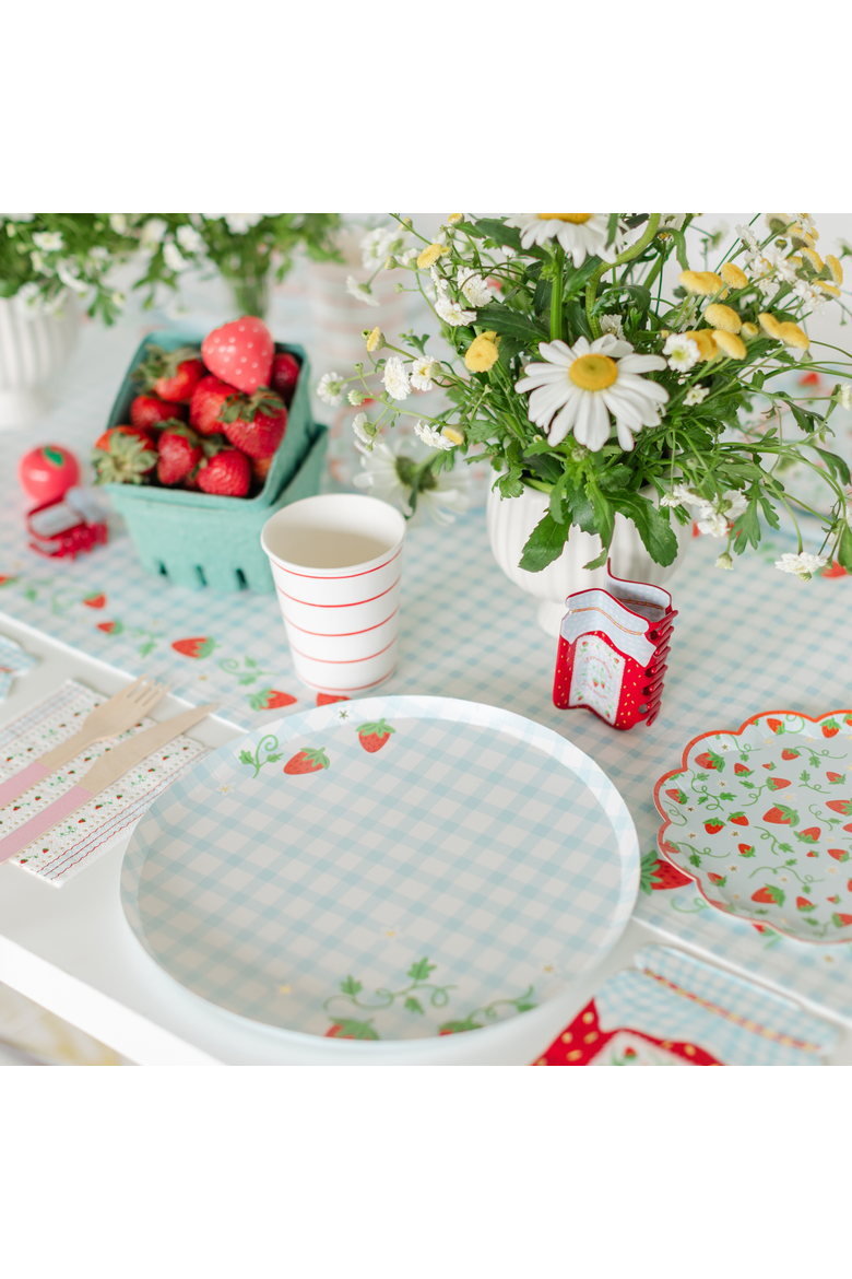 Strawberry Picnic Gingham Print Petite Napkins, Alternate, color, Assorted Pre-Pack