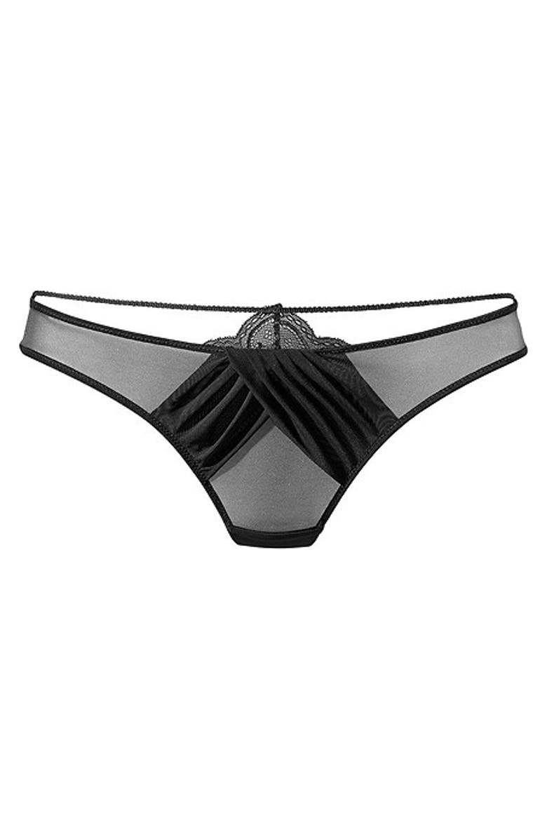 LASCANA Sheer Thong Panty, Alternate, color, Black