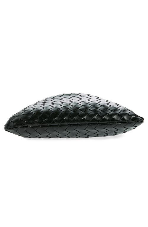 Bottega Veneta Medium Dustbag Intrecciato Leather Shoulder Bag In Black-gold
