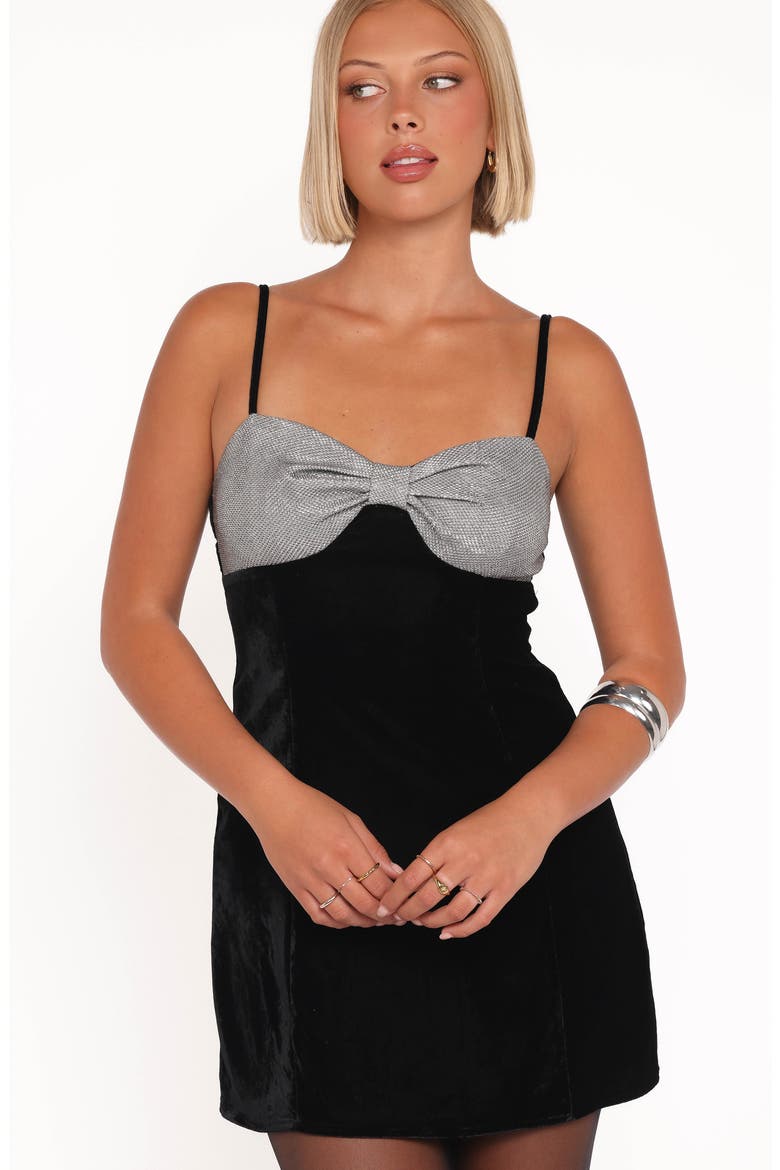Wendelyn Velvet Mini Cocktail Dress, Alternate, color, BLACK