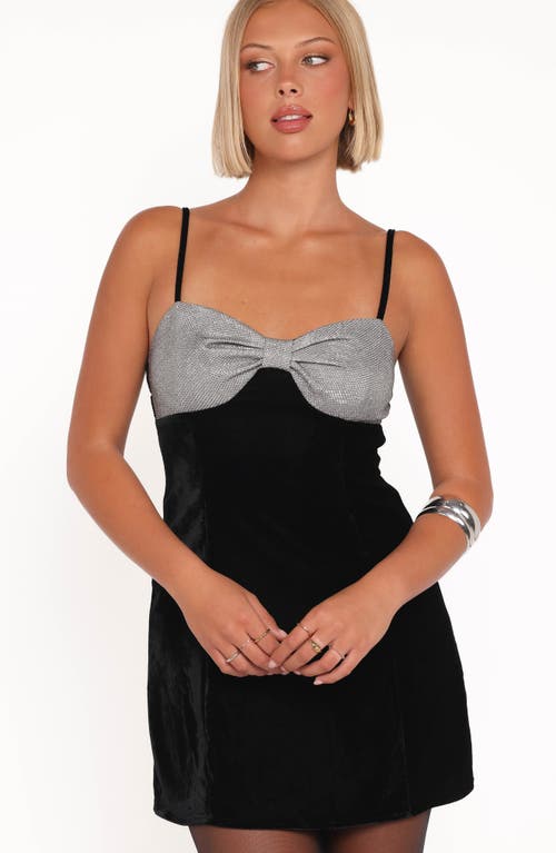 Petal And Pup Petal & Pup Wendelyn Velvet Mini Cocktail Dress In Black