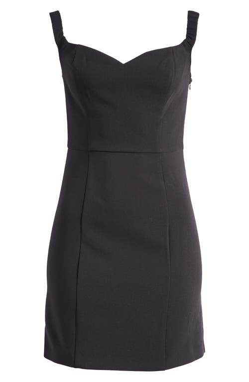 French Connection Azra Sweetheart Neck Minidress In 01-black
