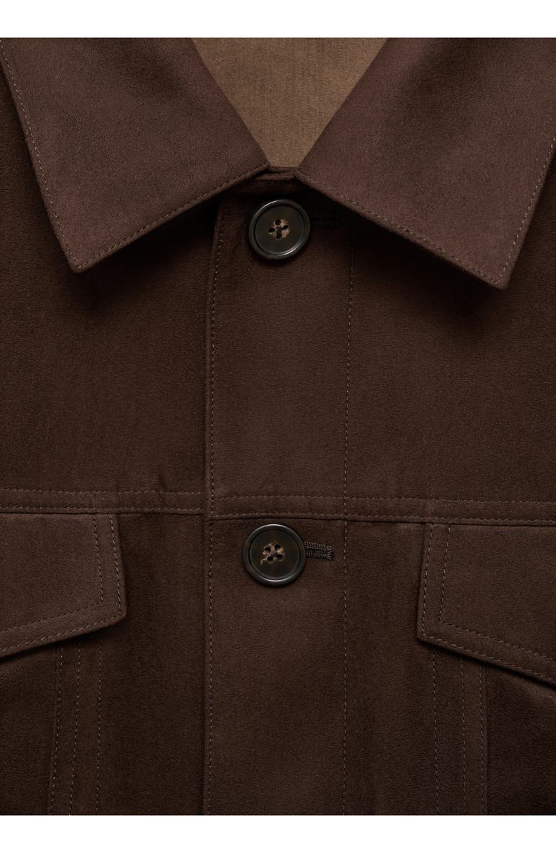 MANGO Suede Effect Trucker Jacket, Alternate, color, 