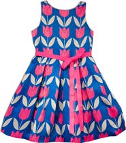 JOE-ELLA Kids' Colorful Print Party Dress