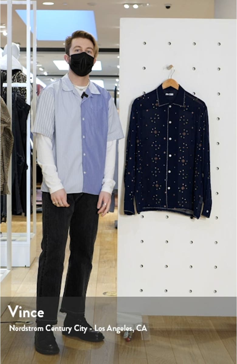 x Marcus Paul Star Cross Stitch Button-Up Shirt, sales video thumbnail