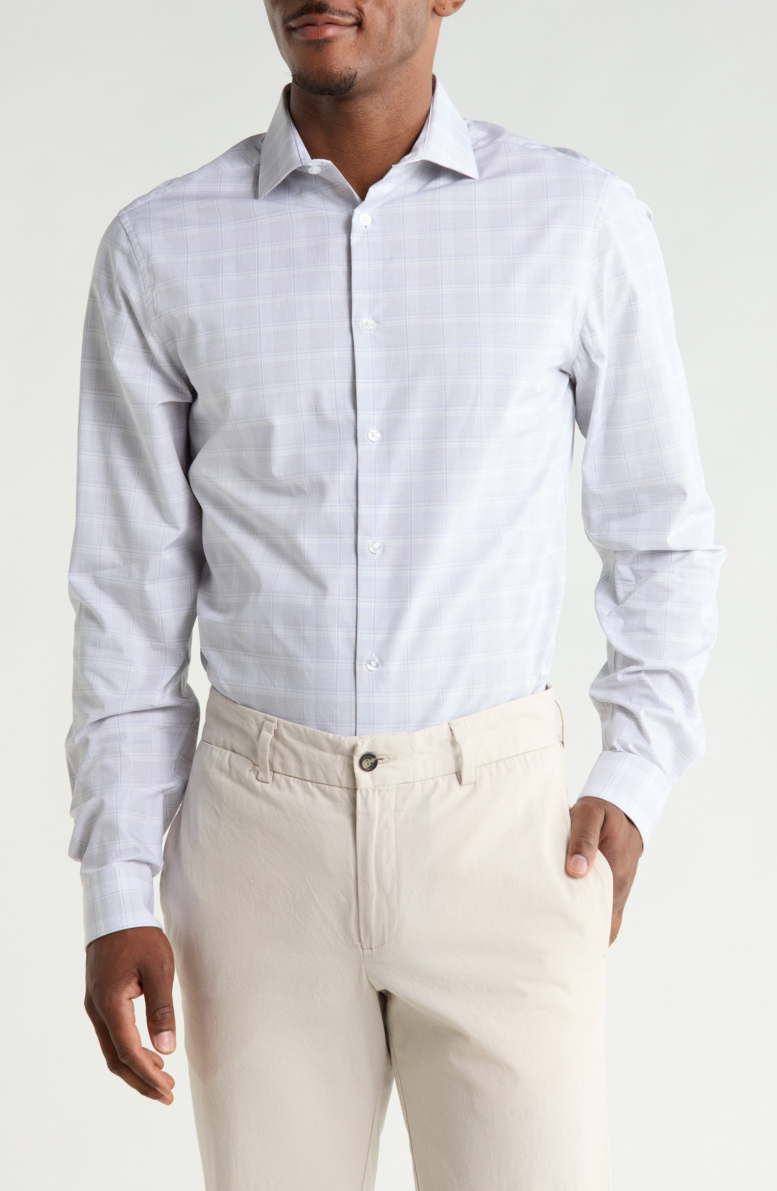 Calvin Klein Check Slim Fit Cotton Button-Up Shirt