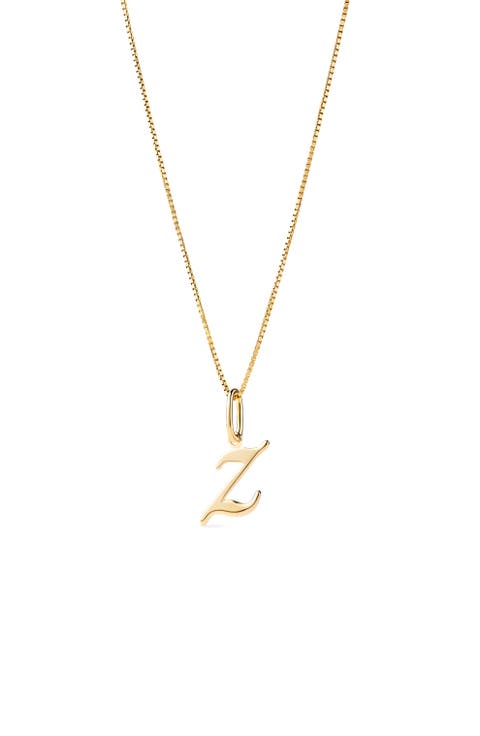 Solid Yellow Gold - Script Letter Necklace