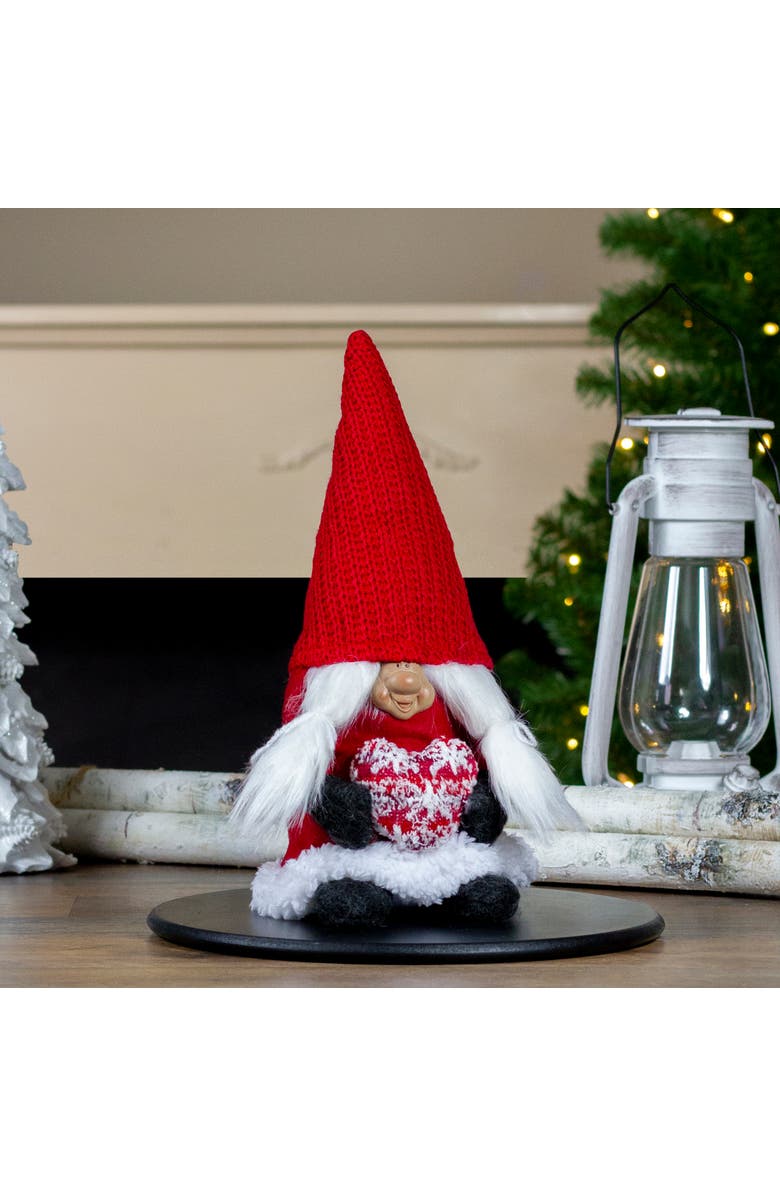 Northlight Smiling Woman Gnome with Heart Christmas Figure - 13.5", Alternate, color, 