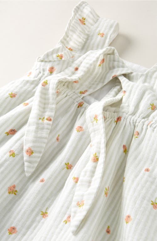Nordstrom Flutter Sleeve Tie Back Cotton Muslin Sundress & Bloomers In White