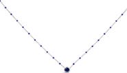 Haus of Brilliance Sterling Silver Created Sapphire Bead Chain Necklace 18 Inch
