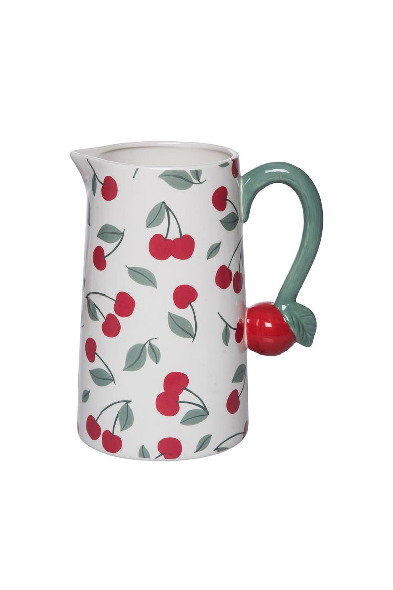 Dolomite Cherry Pitcher Multicolored for Spring Serving and Entertaining, Alternate, color, Multicolored