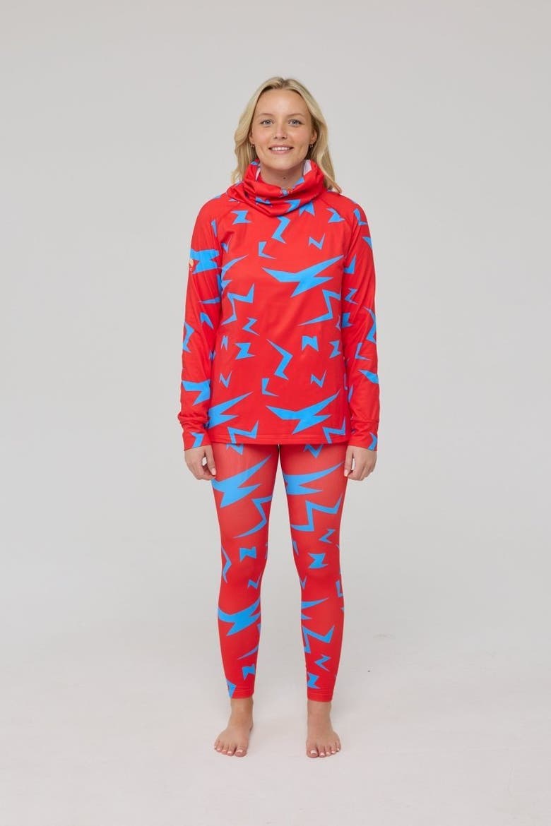 High Neck Baselayer Top Starman Women's, Alternate, color, Red, Geometric