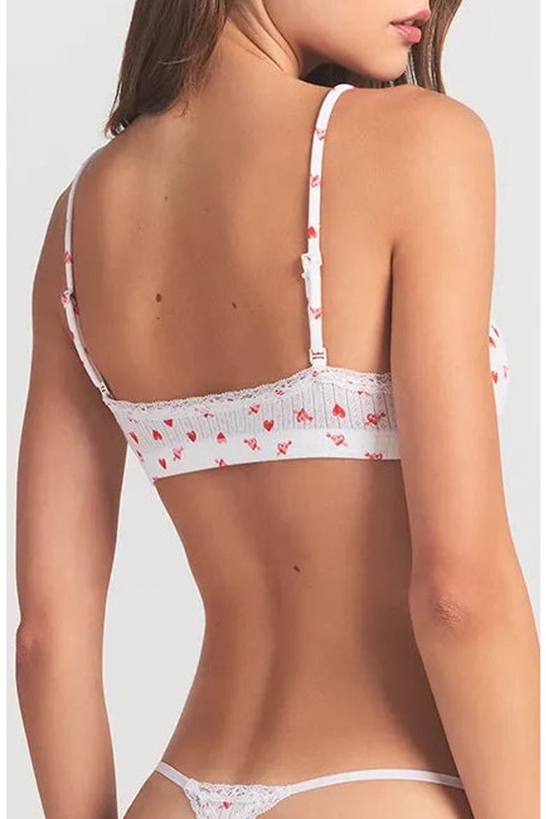 Lightweight Stretch Cotton Pointelle Bralette, Alternate, color, SNOW ARROWED HEARTS