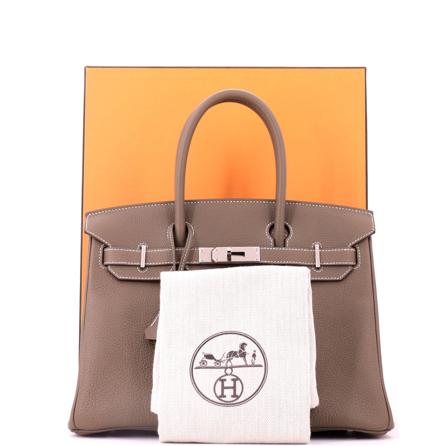 Pre-Owned Hermes Birkin Handbag Grey Togo with Palladium Hardware 30, Alternate, color, Etoupe