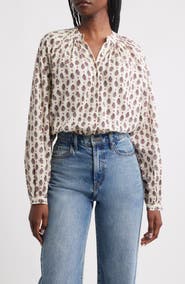 DÔEN Julienne Paisley Print Organic Cotton Button-Up Shirt