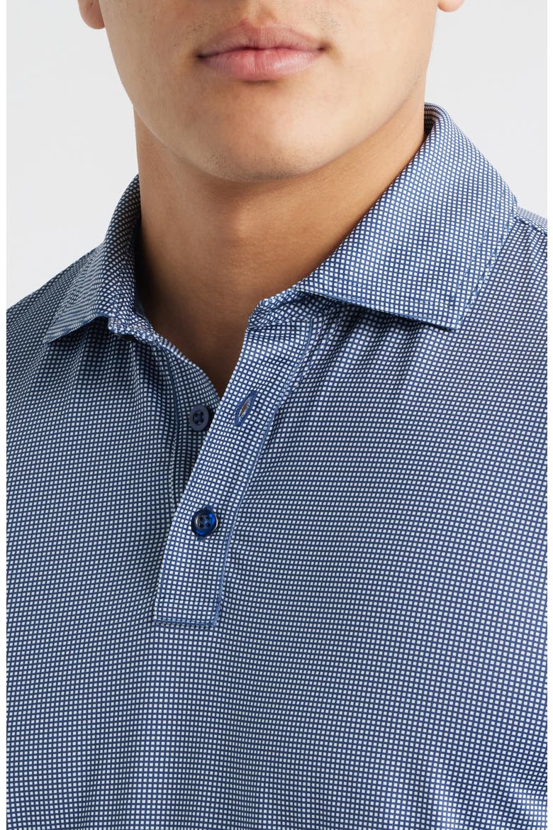 XC+™ Ace Micropattern Performance Golf Polo, Alternate, color, NAVY/ WHITE GINGHAM