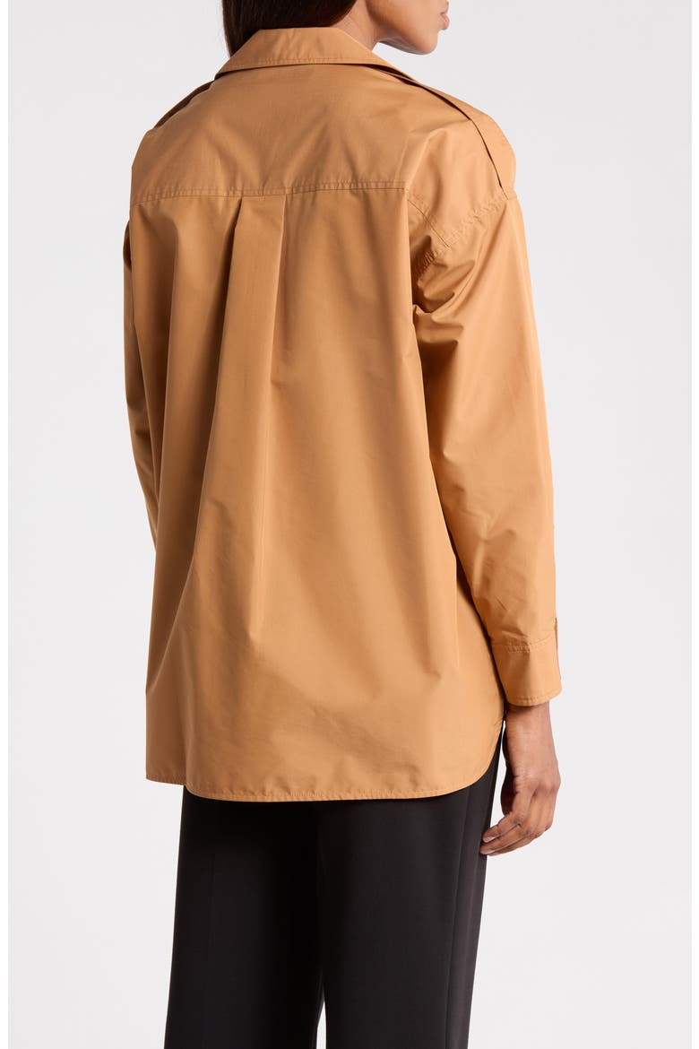 Pleated Cotton Poplin Shirt, Alternate, color, OCHRE