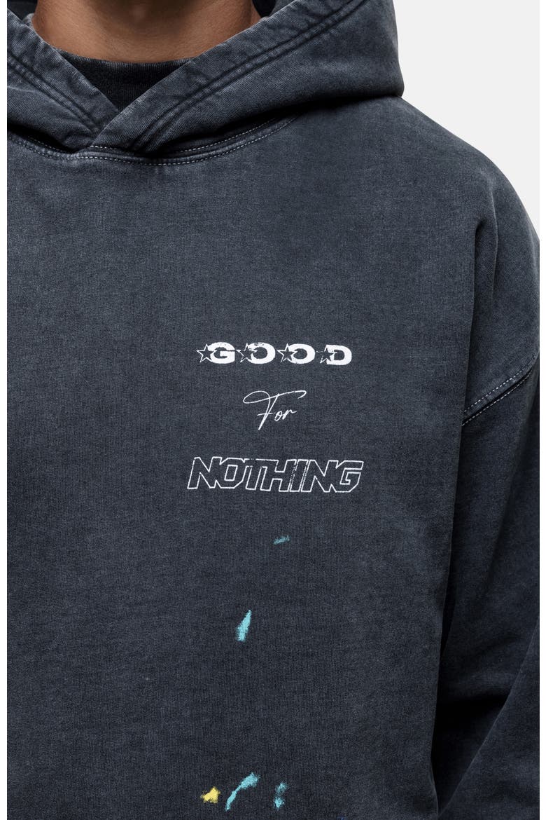 Nevada Black Paint Relaxed Hoodie, Alternate, color, Black