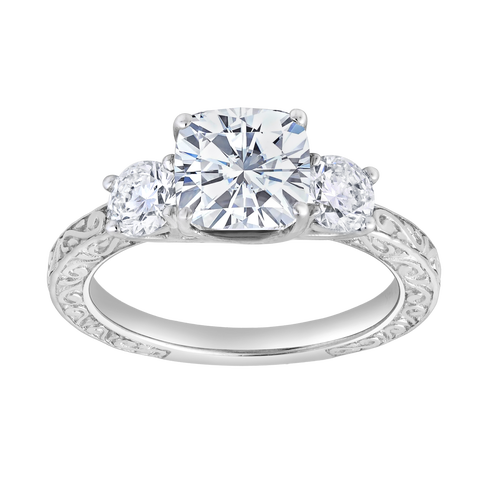 Zarelle 14K Gold 2.65 Ct Cushion Lab Grown Diamond Engagement Ring