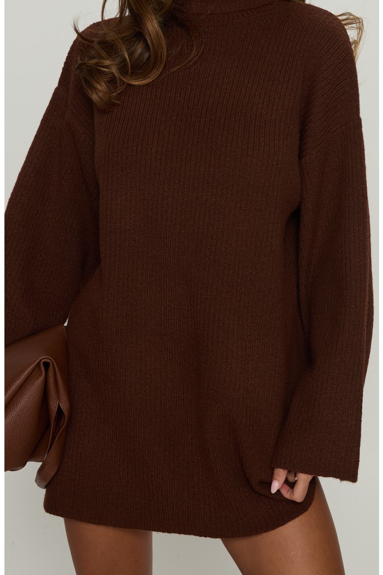 Sonelle Long Sleeve Knit Minidress, Alternate, color, CHOCOLATE