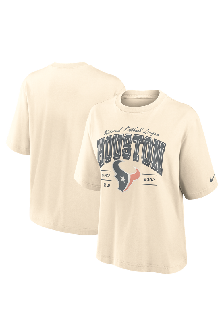 Women's Nike Cream Houston Texans Vintage Mod Boxy T-Shirt, Main, color, Cream