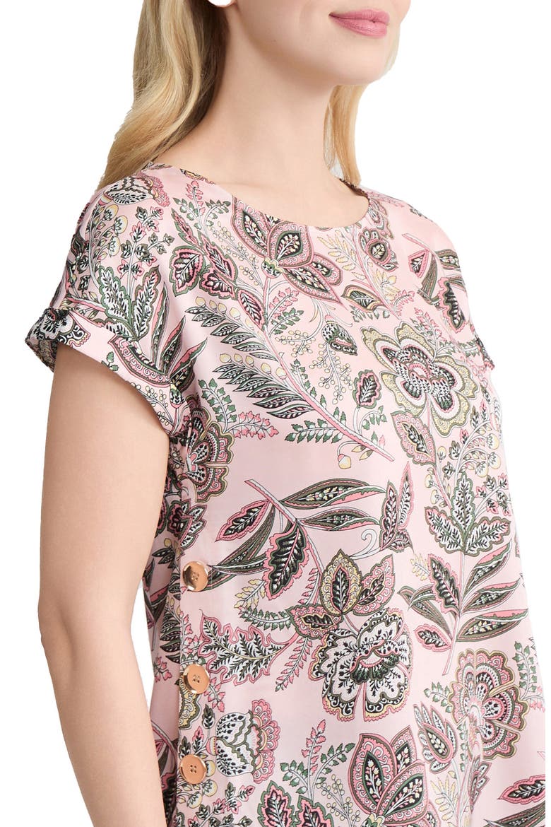 Floral Short Sleeve Top, Alternate, color, PETAL PINK MULTI