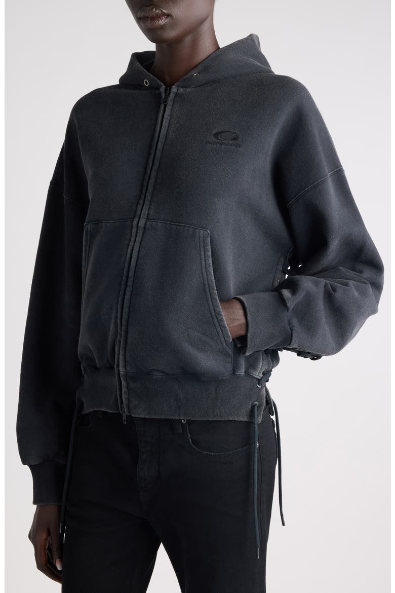 Balenciaga Loop Sports Icon Logo Lace-Up Dry Fleece Full Zip