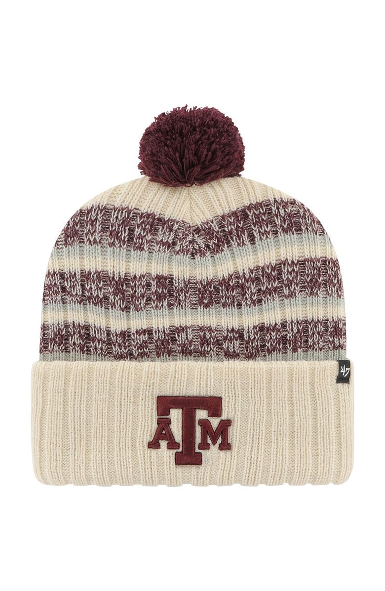 '47 Men's '47 Khaki Texas A&M Aggies Tavern Cuffed Knit Hat with Pom, Main, color, Khaki