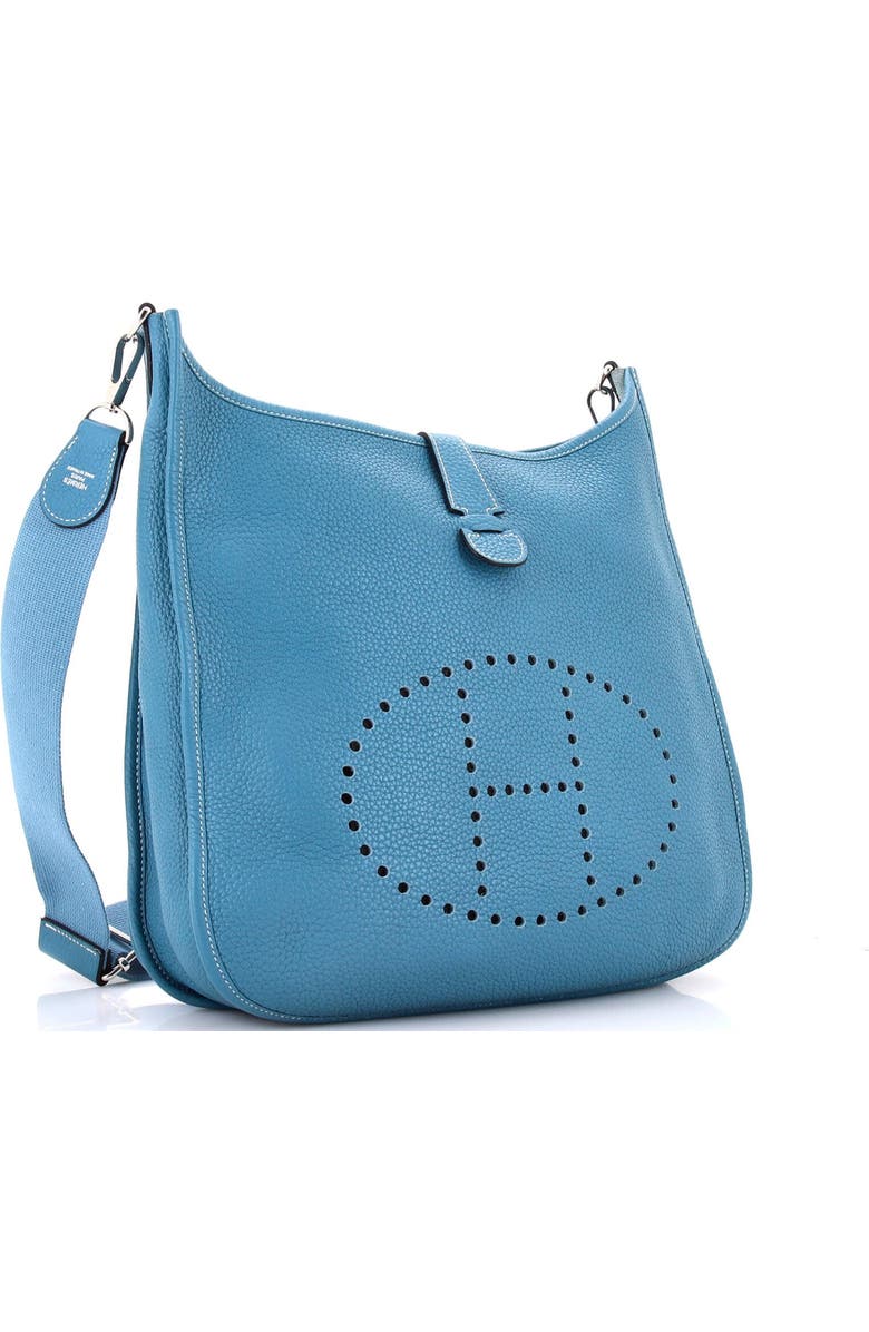 Pre-Owned Hermes Evelyne Bag Gen III Clemence GM, Alternate, color, Bleu Jean