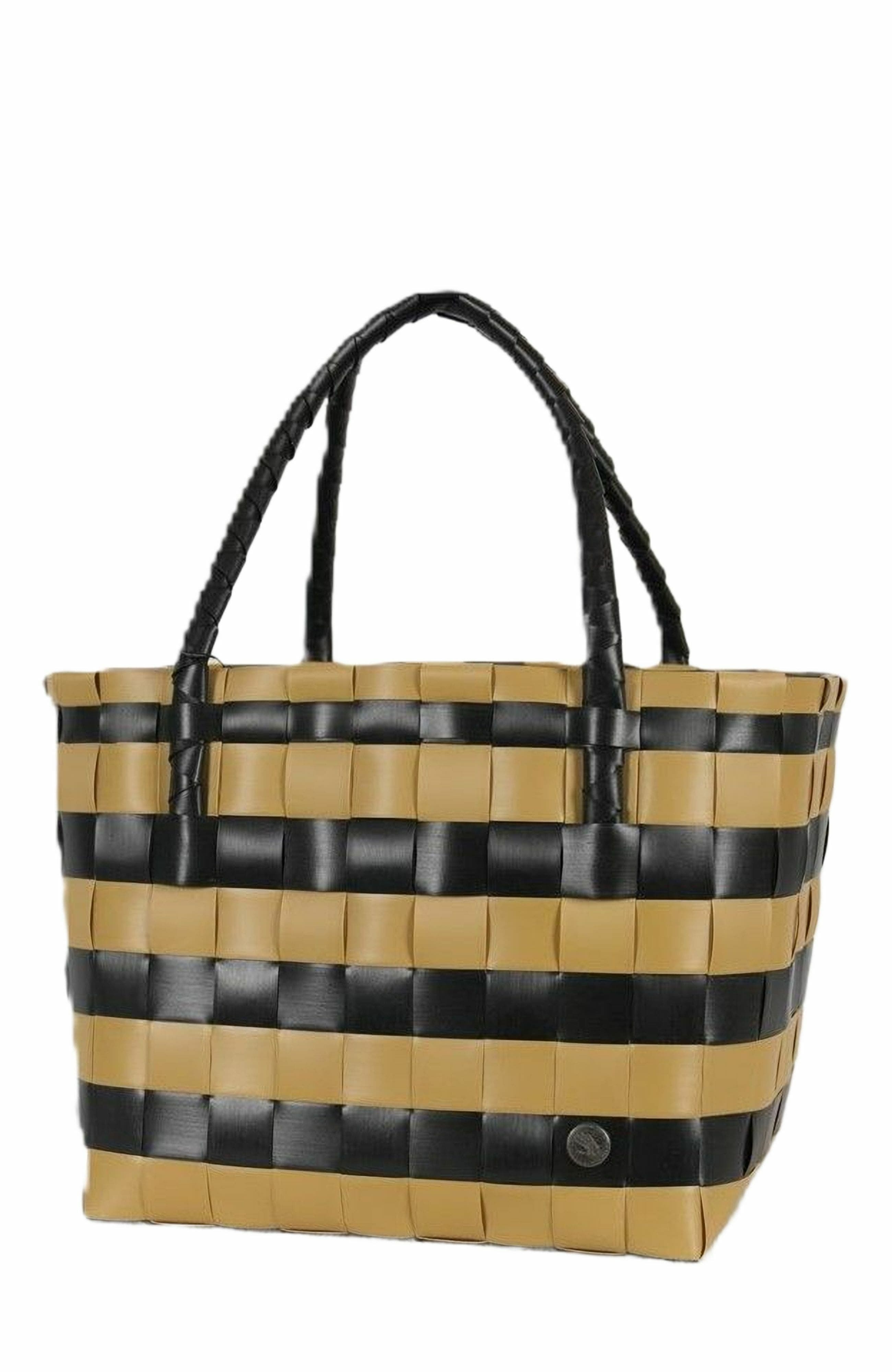 Handed By Paris Spirit Recycled Tote Bags, Main, color, Black/Camel